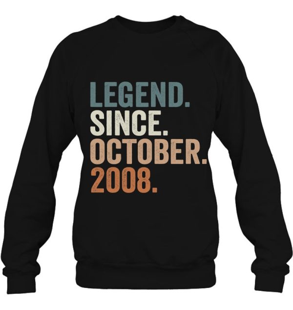 Legend Since October 2008 14Th Birthday Gifts 14 Years Old