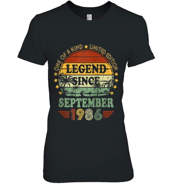 Legend Since September 1986 36Th Birthday 36 Years Old B-Day Raglan Baseball