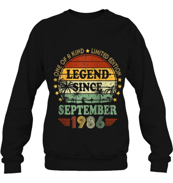 Legend Since September 1986 36Th Birthday 36 Years Old B-Day Raglan Baseball