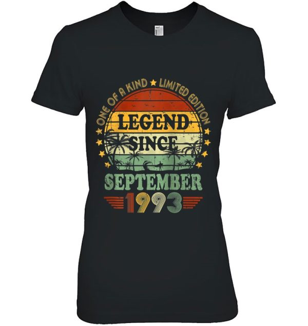 Legend Since September 1993 29Th Birthday 29 Years Old B-Day Raglan Baseball