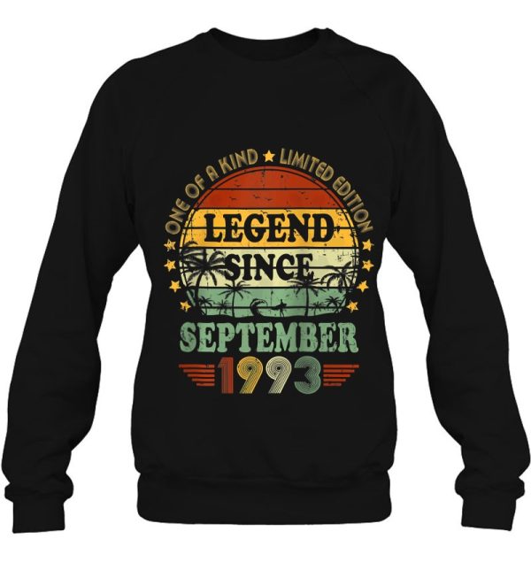 Legend Since September 1993 29Th Birthday 29 Years Old B-Day Raglan Baseball