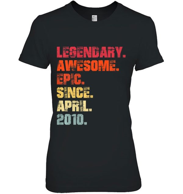 Legendary Awesome Epic Since April 2010 Vintage Birthday