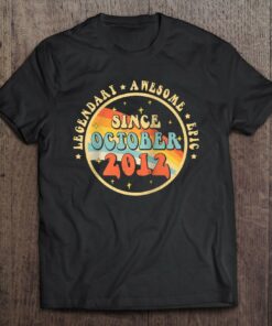 Legendary Awesome Epic Since October 2012 10Th Birthday Raglan Baseball 1