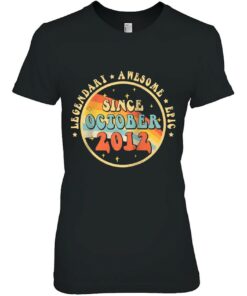 Legendary Awesome Epic Since October 2012 10Th Birthday Raglan Baseball 2