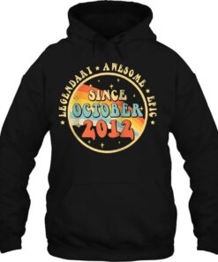 Legendary Awesome Epic Since October 2012 10Th Birthday Raglan Baseball 3