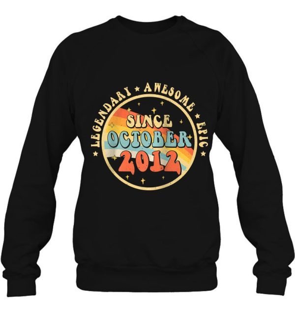 Legendary Awesome Epic Since October 2012 10Th Birthday Raglan Baseball