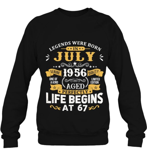 Legends Were Born In July 1956 Shirt 67Th Birthday