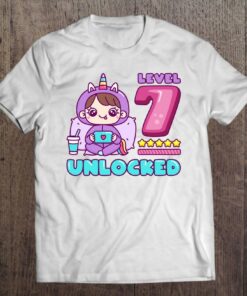 Level 7 Unlocked Unicorn Gamer Girl Birthday 7 Years Old 1