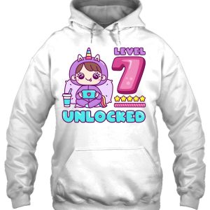 Level 7 Unlocked Unicorn Gamer Girl Birthday 7 Years Old 3