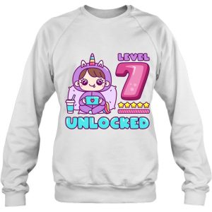 Level 7 Unlocked Unicorn Gamer Girl Birthday 7 Years Old 4