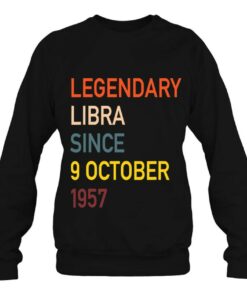 Libra Legend Since 9 October 1957 Vintage Retro Birthday 4