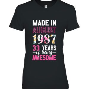 Made In August 1987 36Th Birthday Shirt August Girl