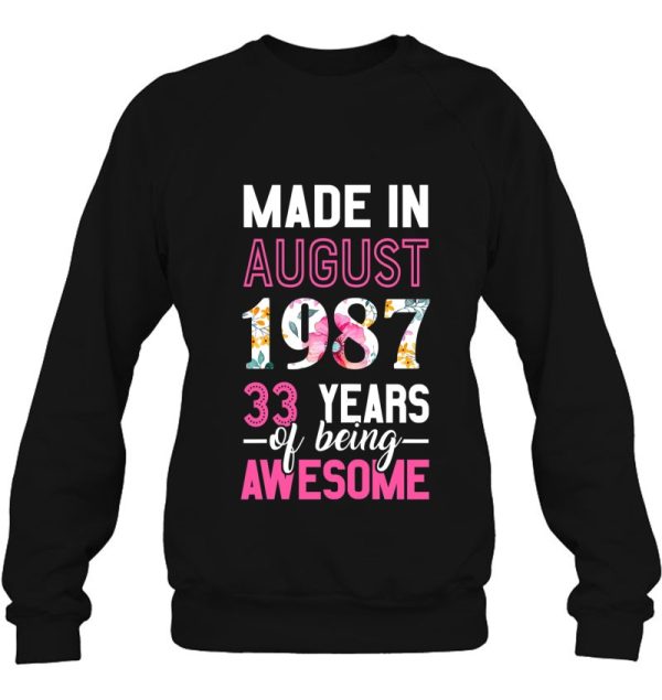 Made In August 1987 36Th Birthday Shirt August Girl