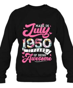 Made In July 1950 Floral 73 Years Old 73Rd Birthday Women 4