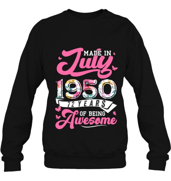 Made In July 1950 Floral 73 Years Old 73Rd Birthday Women