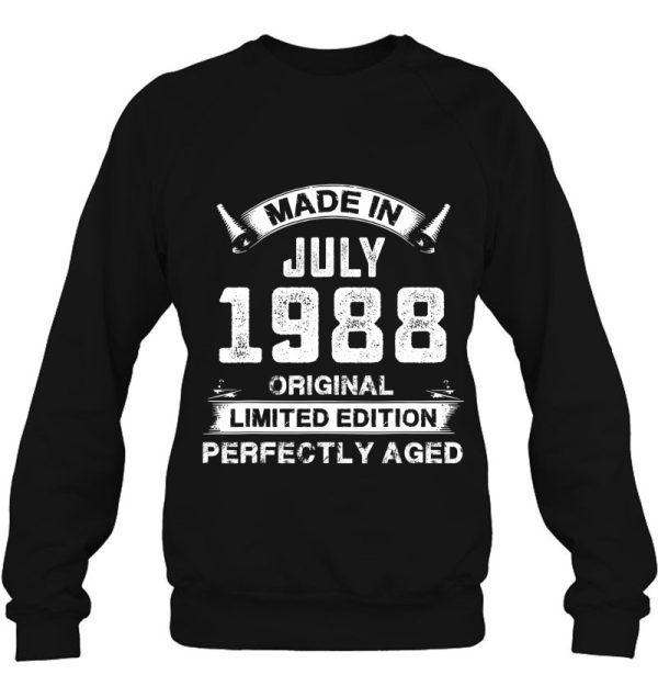 Made In July 1988 34Th Birthday Tee For 34 Years Old