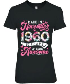 Made In November 1960 Floral 62 Years Old 62Nd Birthday Women 2
