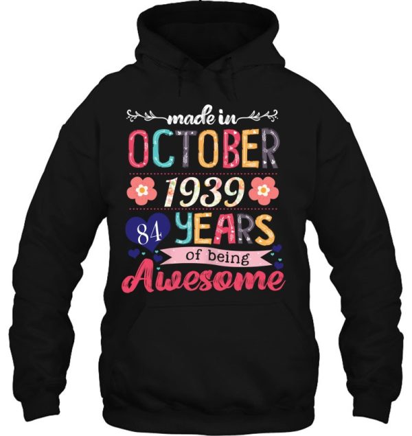 Made In October 1939 84 Years Being Awesome 84Th Birthday