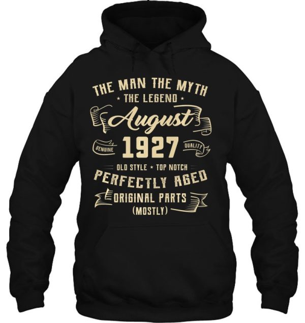 Man Myth Legend August 1927 95Th Birthday Gift 95 Years Old