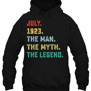 Man Myth Legend July 1923 99Th Birthday Tee For 99 Years Old 3