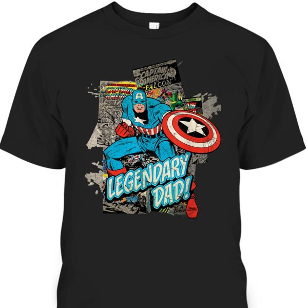 Marvel Captain America Legendary Dad Father’s Day T-Shirt