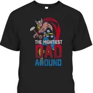 Marvel Father’s Day Thor Mightiest Dad Around Vintage Comic T-Shirt