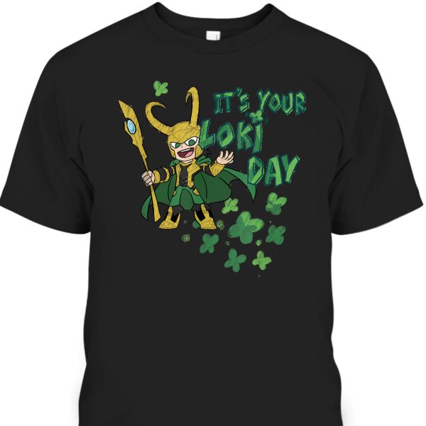 Marvel Kawaii It’s Your Loki Day Shamrocks St Patrick’s Day T-Shirt