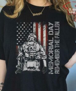 Memorial Day Remember The Fallen Veteran Military Vintage T Shirt 1