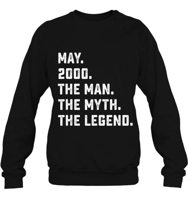 Mens Man Myth Legend May 2000 22Nd Birthday Gift 22 Years Old