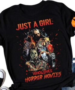 Michael Myers Halloween Just a Girl Who Loves Horror Movies T Shirt 1