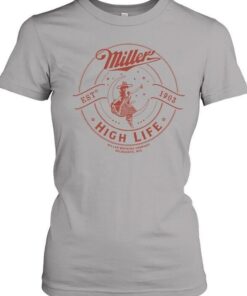 Miller High Life T Shirt Basic Girl In The Moon 2