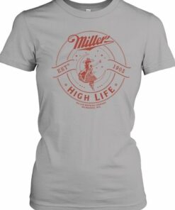 Miller High Life T Shirt Basic Girl In The Moon 3