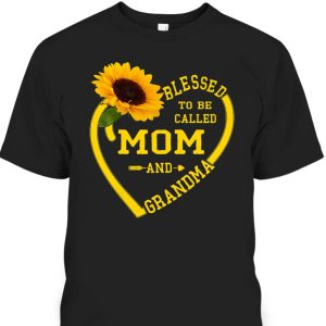 Mother’s Day T-Shirt Blessed To Be Called Mom And Grandma Sunflower gift