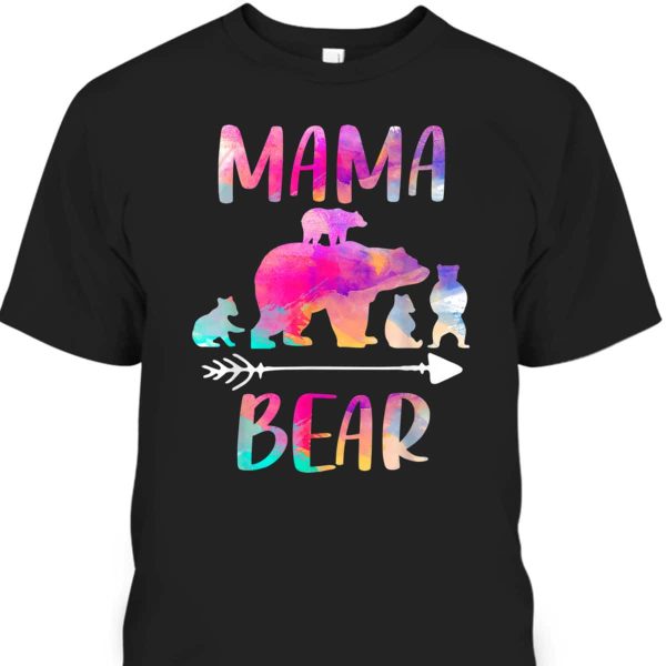 Mother’s Day T-Shirt Funny Mama Bear Four Cubs
