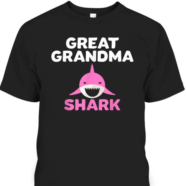 Mother’s Day T-Shirt Great Grandma Shark Gift For Mother In Law