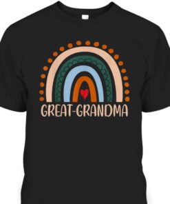 Mothers Day T Shirt Rainbow Pattern Gift For Mom Great Grandma 1