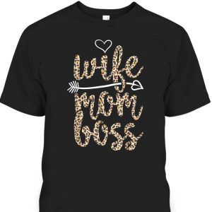 Mother’s Day T-Shirt Wife Mom Boss Leopard Pattern