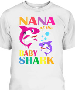 Nana Of The Baby Shark Mother's Day T-Shirt 1 Nana Of The Baby Shark Mothers Day T Shirt 2