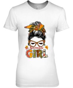 November Girl Messy Bun Happy Fall Vibes Thanksgiving Women 2