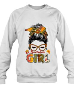 November Girl Messy Bun Happy Fall Vibes Thanksgiving Women 4