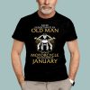 Old Man Motorcycle Shirt Born In January