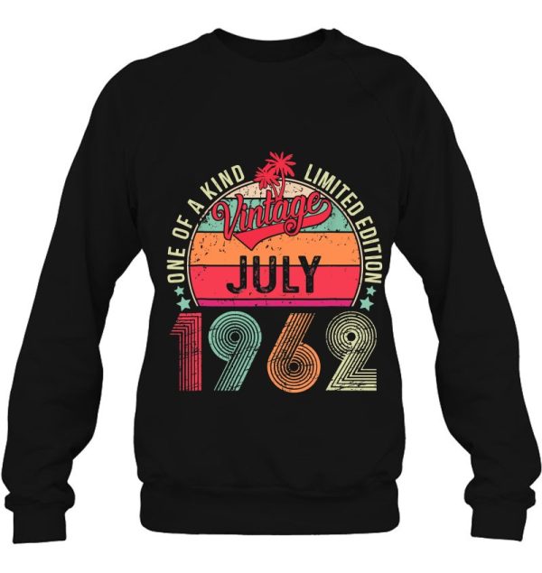 One Of A Kind Limited Edition Vintage July 1962 Birthday