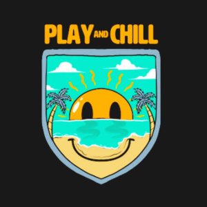 Play and chill happy happy badge shirt