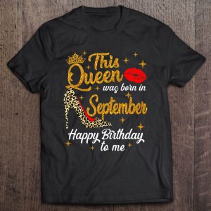 Queen Was Born In September Happy Birthday Leopard Bday Girl