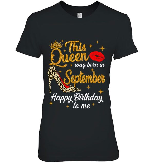 Queen Was Born In September Happy Birthday Leopard Bday Girl