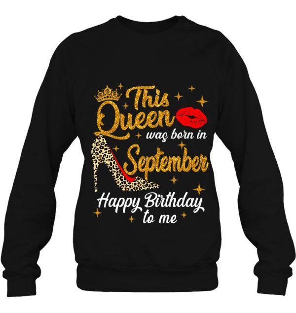 Queen Was Born In September Happy Birthday Leopard Bday Girl