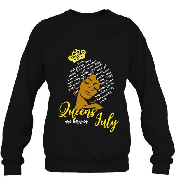 Queens Are Born In July Afro Woman Power Words Black History