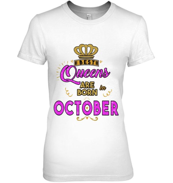 Queens Are Born In October Cute Colorful Bright