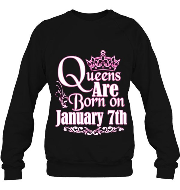 Queens Are Born On January 7Th Funny Birthday