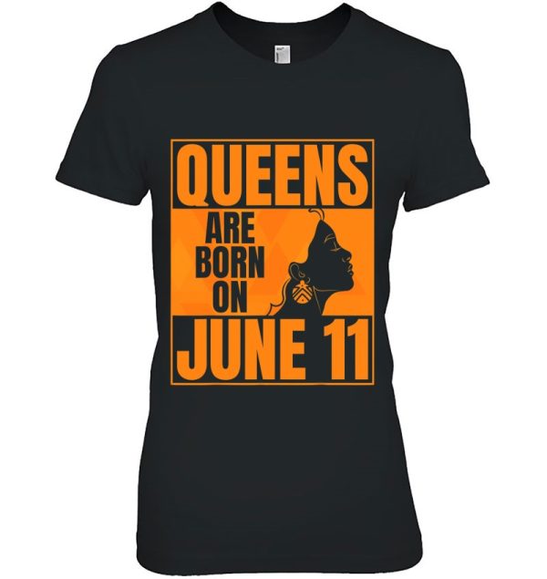 Queens Are Born On June 11Th Bday Print June 11 Birthday